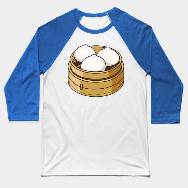 Dim sum cartoon illustration Baseball T-Shirt by Miss Cartoon